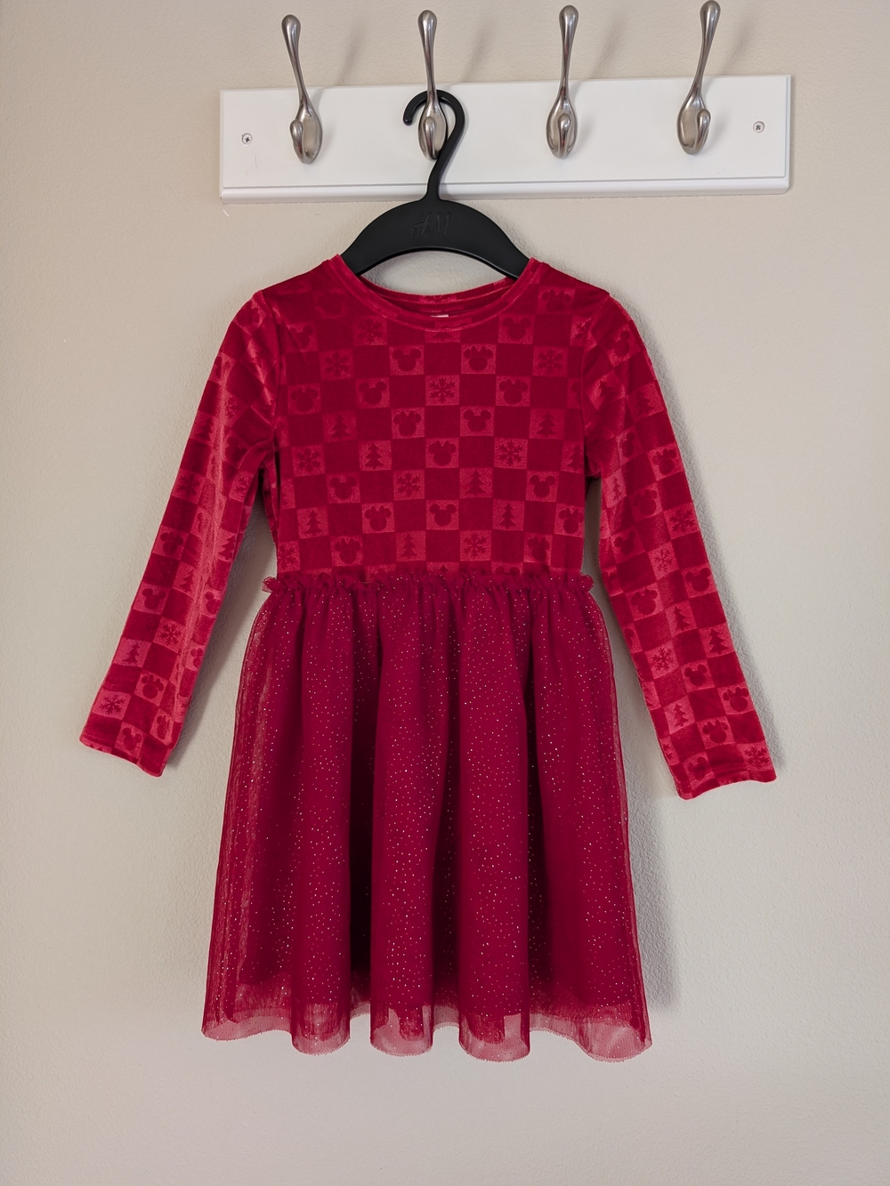 Minnie mouse girls velour tutu dress size 5t